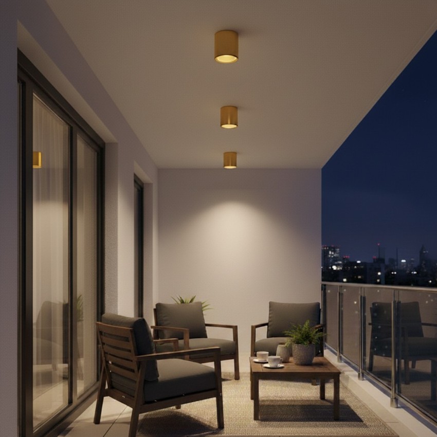 kelvo® MARETTI  Φωτιστικό Downlight Σποτ για Λάμπα MR16 με Ντουί GU10 AC 220-240V Αδιάβροχο IP65 - Χρυσό Πλατίνα - Μ9 x Π9 x Υ9cm