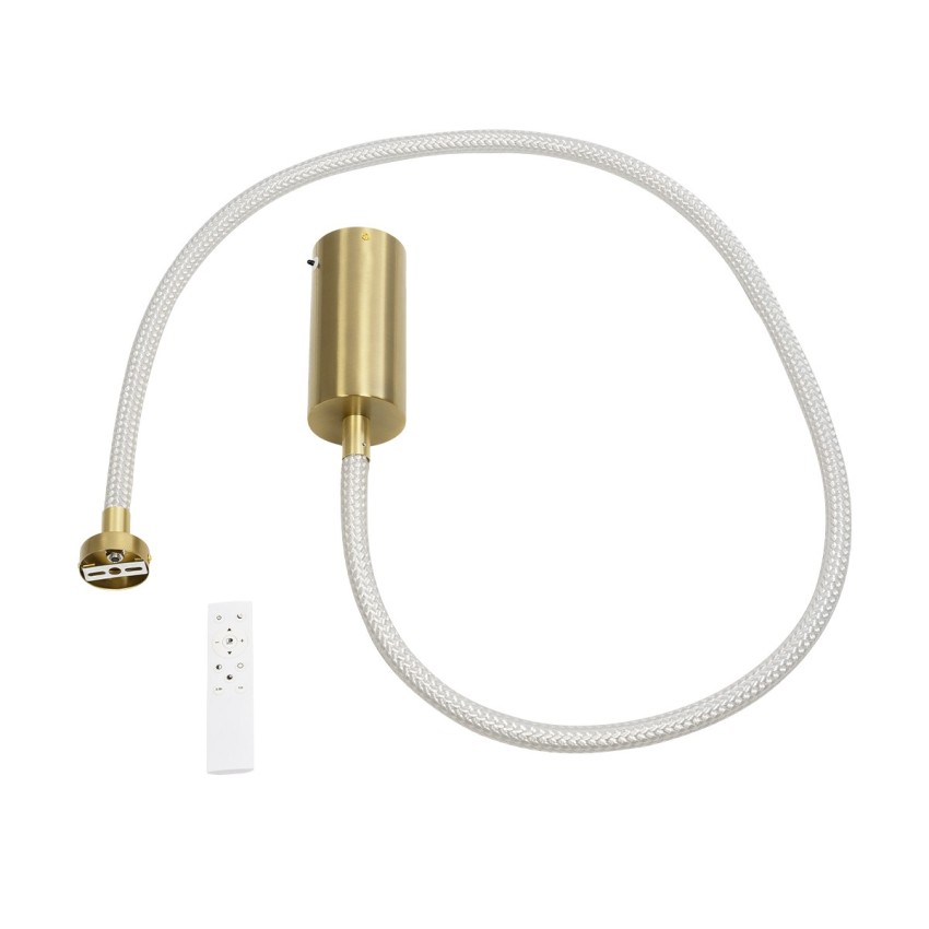 kelvo® GLOW  Κρεμαστό Φωτιστικό Οροφής LED 27W 2700lm 360° AC 220-240V IP20 Ρυθμιζόμενο Λευκό CCT με Χειριστήριο από 2700K έως 6000K Dimmable - Lumileds SMD Chip - Χρυσό Πλατίνα - Μ90 x Π9 x Υ95cm
