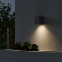 kelvo® BURANO  Φωτιστικό Τοίχου / Απλίκα για Λάμπα MR16 με Ντουί GU10 AC 220-240V Αδιάβροχο IP65 - Γκρι Ανθρακί Ματ - Μ8 x Π8 x Υ7cm