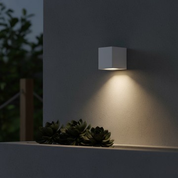 kelvo® BURANO  Φωτιστικό Τοίχου / Απλίκα για Λάμπα MR16 με Ντουί GU10 AC 220-240V Αδιάβροχο IP65 - Λευκό Ματ - Μ8 x Π8 x Υ7cm