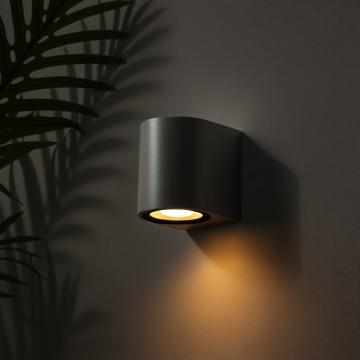 kelvo® MURANO  Φωτιστικό Τοίχου / Απλίκα για Λάμπα MR16 με Ντουί GU10 AC 220-240V Αδιάβροχο IP65 - Γκρι Ανθρακί Ματ - Μ8 x Π8 x Υ7cm