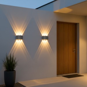 kelvo® SIXOAD  Φωτιστικό Τοίχου / Απλίκα LED 18W 1800lm 30° AC 220-240V Αδιάβροχο IP65 Θερμό Λευκό 2700K - CREE XPE Chip & TÜV SÜD Driver - Γκρι Ανθρακί Ματ - Μ17 x Π4 x Υ8cm