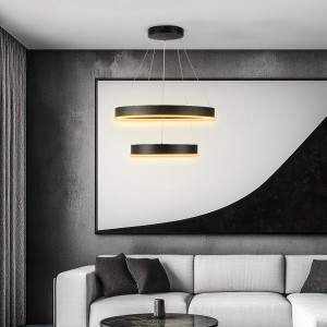 kelvo® VENOM  Κρεμαστό Φωτιστικό Οροφής LED 75W 7500lm 120° AC 220-240V IP20 Ρυθμιζόμενο Λευκό CCT με Χειριστήριο από 2700K έως 6000K Dimmable - Lumileds SMD Chip - Μαύρο Ματ - Μ60 x Π60 x Υ40cm