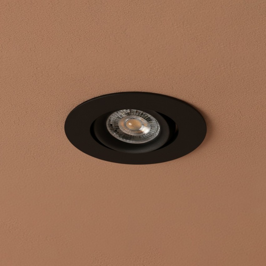 kelvo® OMEGA  Χωνευτό Κινούμενο Φωτιστικό Downlight Σποτ για Λάμπα MR16 με Ντουί GU10 AC 220-240V IP20 - Μαύρο Ματ - Μ10.5 x Π10.5 x Υ2.2cm / Q7.5cm