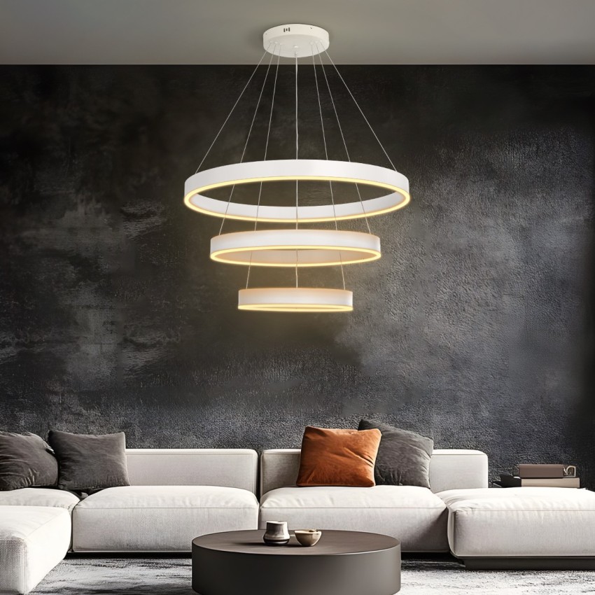 kelvo® VENOM  Κρεμαστό Φωτιστικό Οροφής LED 120W 12000lm 120° AC 220-240V IP20 Ρυθμιζόμενο Λευκό CCT με Χειριστήριο από 2700K έως 6000K Dimmable - Lumileds SMD Chip - Λευκό Ματ - Μ80 x Π80 x Υ80cm