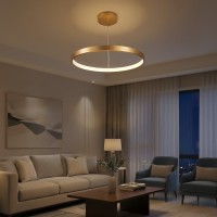 kelvo® NEMESIS  Κρεμαστό Φωτιστικό Οροφής LED 67W 6700lm 180° AC 220-240V IP20 Ρυθμιζόμενο Λευκό CCT με Χειριστήριο από 2700K έως 6000K Dimmable - Lumileds SMD Chip - Χρυσό Πλατίνα - Μ80 x Π80 x Υ4cm
