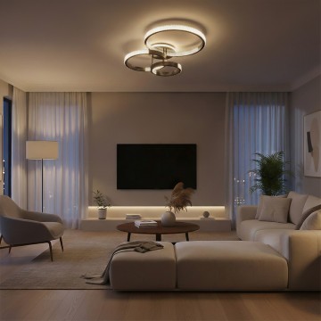 kelvo® DIAMOND  Φωτιστικό Οροφής LED 100W 10000lm 360° AC 220-240V IP20 Ρυθμιζόμενο Λευκό CCT με Χειριστήριο από 2700K έως 6000K Dimmable - Lumileds SMD Chip - Μαύρο Ματ - Μ80 x Π50 x Υ20cm