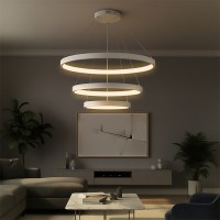 kelvo® NEMESIS  Κρεμαστό Φωτιστικό Οροφής LED 120W 12000lm 180° AC 220-240V IP20 Ρυθμιζόμενο Λευκό CCT με Χειριστήριο από 2700K έως 6000K Dimmable - Lumileds SMD Chip - Λευκό Ματ - Μ80 x Π80 x Υ80cm