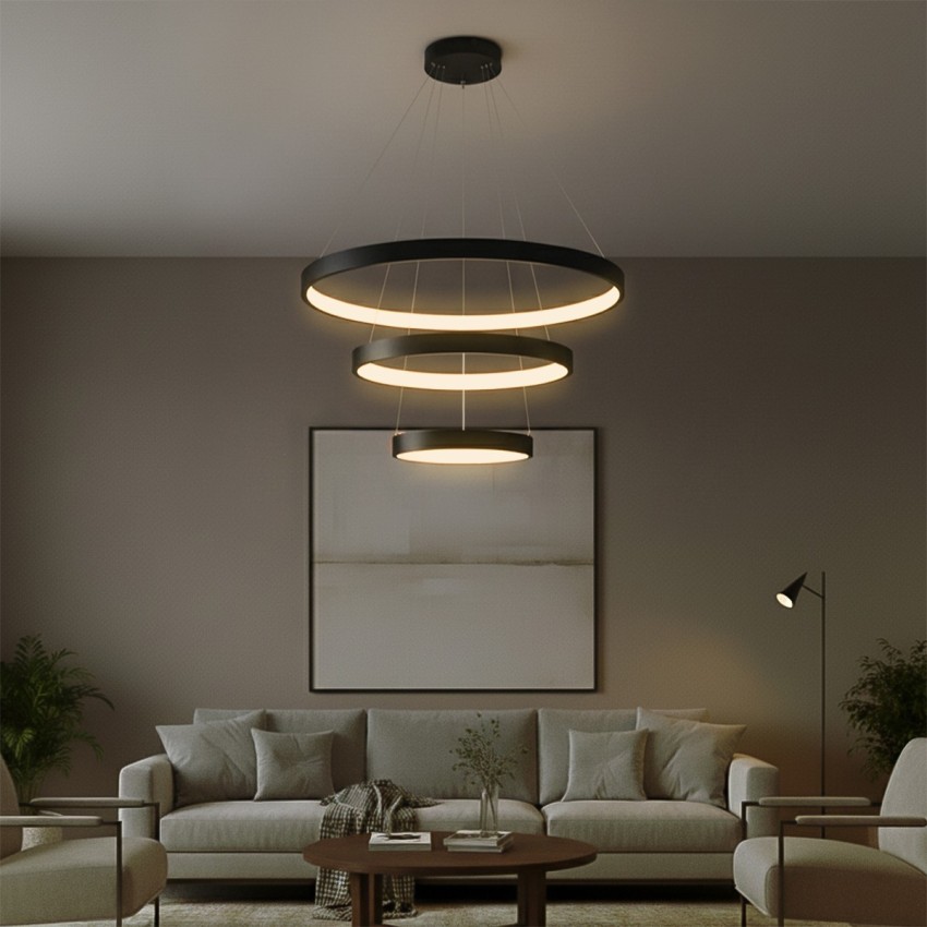 kelvo® NEMESIS  Κρεμαστό Φωτιστικό Οροφής LED 100W 10000lm 180° AC 220-240V IP20 Ρυθμιζόμενο Λευκό CCT με Χειριστήριο από 2700K έως 6000K Dimmable - Lumileds SMD Chip - Μαύρο Ματ - Μ60 x Π60 x Υ60cm