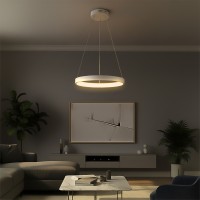 kelvo® NEMESIS  Κρεμαστό Φωτιστικό Οροφής LED 45W 4500lm 180° AC 220-240V IP20 Ρυθμιζόμενο Λευκό CCT με Χειριστήριο από 2700K έως 6000K Dimmable - Lumileds SMD Chip - Λευκό Ματ - Μ60 x Π60 x Υ4cm