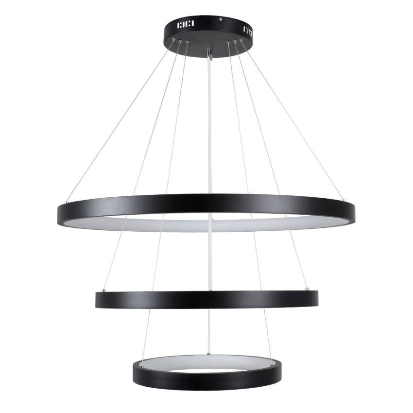 kelvo® NEMESIS  Κρεμαστό Φωτιστικό Οροφής LED 120W 12000lm 180° AC 220-240V IP20 Ρυθμιζόμενο Λευκό CCT με Χειριστήριο από 2700K έως 6000K Dimmable - Lumileds SMD Chip - Μαύρο Ματ - Μ80 x Π80 x Υ80cm