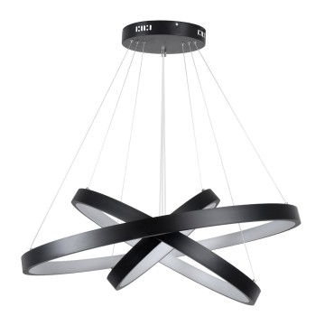 kelvo® NEMESIS  Κρεμαστό Φωτιστικό Οροφής LED 120W 12000lm 180° AC 220-240V IP20 Ρυθμιζόμενο Λευκό CCT με Χειριστήριο από 2700K έως 6000K Dimmable - Lumileds SMD Chip - Μαύρο Ματ - Μ80 x Π80 x Υ80cm