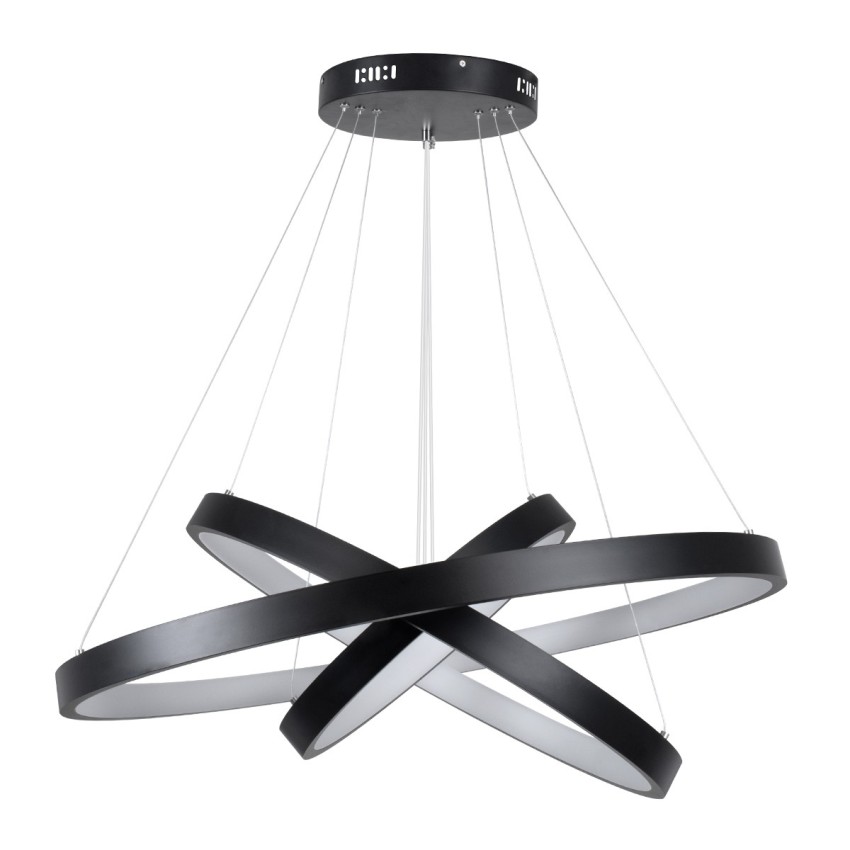 kelvo® NEMESIS  Κρεμαστό Φωτιστικό Οροφής LED 120W 12000lm 180° AC 220-240V IP20 Ρυθμιζόμενο Λευκό CCT με Χειριστήριο από 2700K έως 6000K Dimmable - Lumileds SMD Chip - Μαύρο Ματ - Μ80 x Π80 x Υ80cm