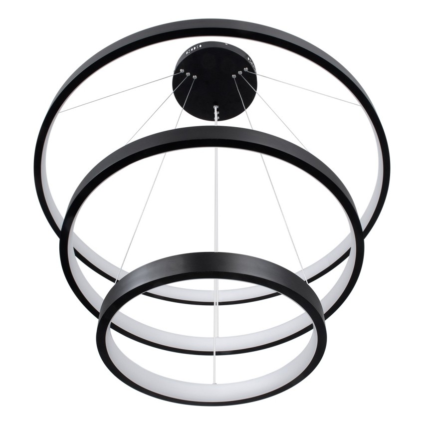 kelvo® NEMESIS  Κρεμαστό Φωτιστικό Οροφής LED 120W 12000lm 180° AC 220-240V IP20 Ρυθμιζόμενο Λευκό CCT με Χειριστήριο από 2700K έως 6000K Dimmable - Lumileds SMD Chip - Μαύρο Ματ - Μ80 x Π80 x Υ80cm