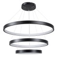 kelvo® NEMESIS  Κρεμαστό Φωτιστικό Οροφής LED 120W 12000lm 180° AC 220-240V IP20 Ρυθμιζόμενο Λευκό CCT με Χειριστήριο από 2700K έως 6000K Dimmable - Lumileds SMD Chip - Μαύρο Ματ - Μ80 x Π80 x Υ80cm