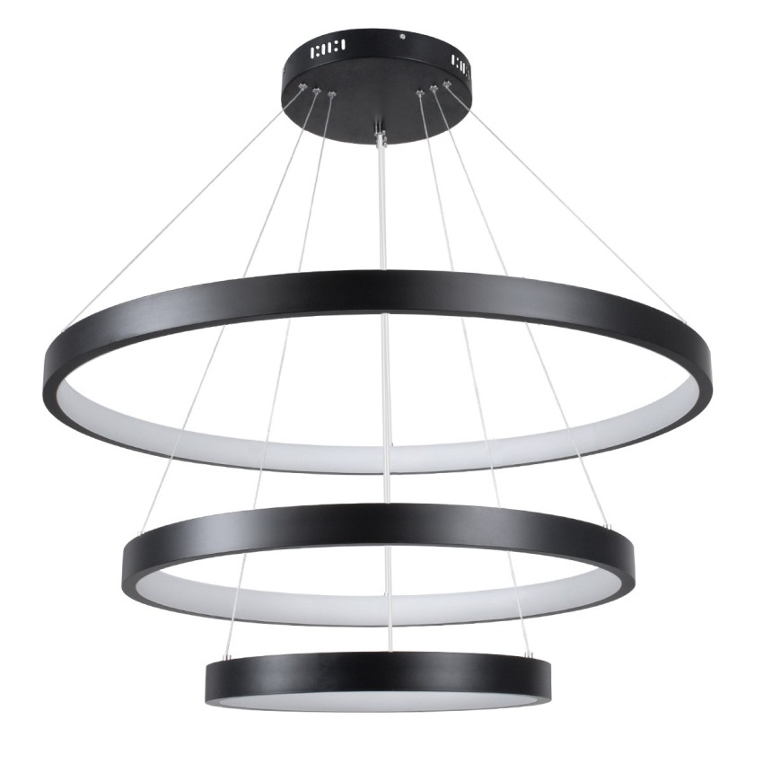 kelvo® NEMESIS  Κρεμαστό Φωτιστικό Οροφής LED 120W 12000lm 180° AC 220-240V IP20 Ρυθμιζόμενο Λευκό CCT με Χειριστήριο από 2700K έως 6000K Dimmable - Lumileds SMD Chip - Μαύρο Ματ - Μ80 x Π80 x Υ80cm