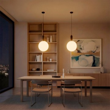 kelvo® ESTETICO  Κρεμαστό Φωτιστικό Οροφής για Λάμπα με Ντουί E27 AC 220-240V IP20 - Μαύρο Ματ & Λευκό - Μ30 x Π30 x Υ48cm