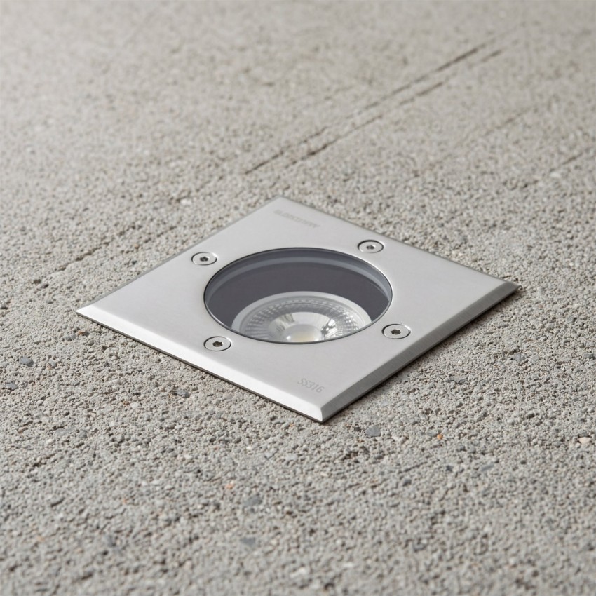 kelvo® KERIA  Χωνευτό Φωτιστικό Σποτ Δαπέδου για Λάμπα MR16 με Ντουί GU10 AC 220-240V Αδιάβροχο IP68 IK09 - Ανοξείδωτο Ατσάλι SS316 - Μ11 x Π11 x Υ11.5cm / Q10.4cm