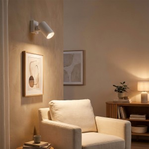 kelvo® SPOTA  Κινούμενο Φωτιστικό Σποτ Τοίχου για Λάμπα MR16 με Ντουί GU10 AC 220-240V IP20 - Λευκό Ματ - Μ7 x Π6 x Υ14cm