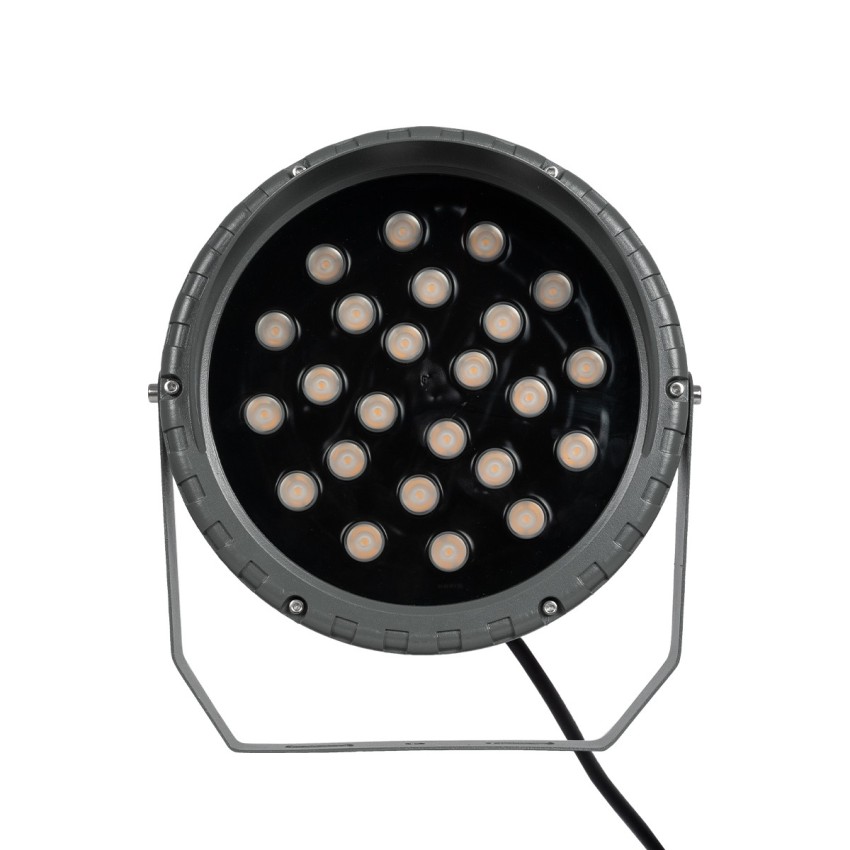 GLOBOSTAR® TREEVINA  Φωτιστικό Σποτ με Αντιθαμβωτική Γρίλια για Φυτά - Δέντρα με Βάση Κήπου / Καρφωτό LED 24W 2040lm 10° DC 24V Αδιάβροχο IP65 Ultra Θερμό Λευκό 2200K Dimmable - Bridgelux SMD Chip - Γκρι Ανθρακί - Μ21.5 x Π18.3 x Υ14cm