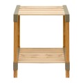 Τραπεζάκι βοηθητικό - κομοδίνο ξύλινο - πλαστικό χρώμα φυσικό - μπεζ 41x33x45εκ.