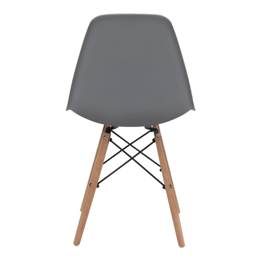 Καρέκλα τραπεζαρίας Nova PP γκρι - ξύλινο φυσικό πόδι 46x51x80εκ.