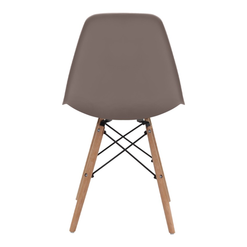 Καρέκλα τραπεζαρίας Nova PP cappuccino - ξύλινο φυσικό πόδι 46x51x80εκ.