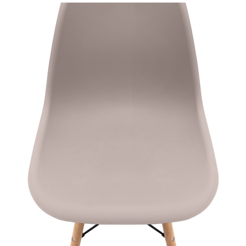 Καρέκλα τραπεζαρίας Nova PP cappuccino - ξύλινο φυσικό πόδι 46x51x80εκ.