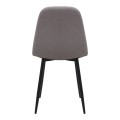 Καρέκλα τραπεζαρίας Iris μπεζ ύφασμα - μεταλλικό μαύρο πόδι 43x50x85εκ.