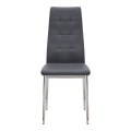 Καρέκλα τραπεζαρίας Rosa γκρι PU - μεταλλικό πόδι χρωμίου 41x48x98εκ.