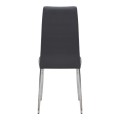 Καρέκλα τραπεζαρίας Rosa γκρι PU - μεταλλικό πόδι χρωμίου 41x48x98εκ.