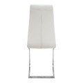 Καρέκλα τραπεζαρίας Vela λευκό PU - μεταλλική βάση χρωμίου 41x61x107εκ.
