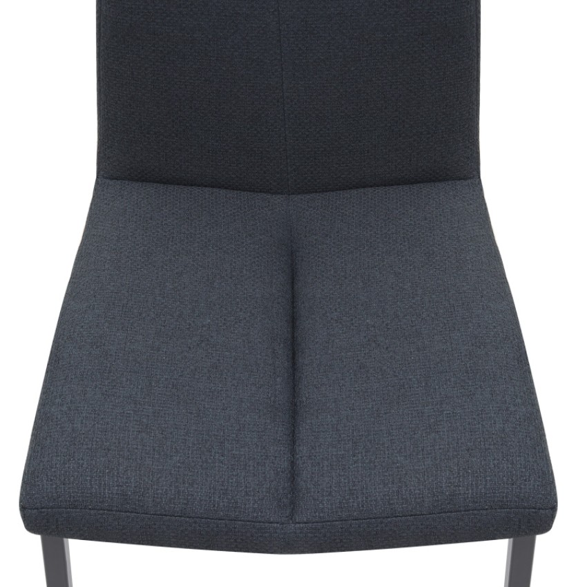 Καρέκλα τραπεζαρίας Fina ανθρακί ύφασμα - μεταλλικό μαύρο πόδι 43x58x95εκ.