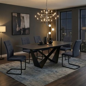 Καρέκλα τραπεζαρίας Laura ανθρακί ύφασμα - μεταλλική μαύρη βάση 42x58x98εκ. Καρέκλα τραπεζαρίας Laura ανθρακί ύφασμα - μεταλλική μαύρη βάση 42x58x98εκ.