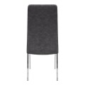 Καρέκλα τραπεζαρίας Alma γκρι PU - μεταλλικό πόδι χρωμίου 42x53x97εκ.