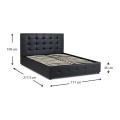 Κρεβάτι Iro από τεχνόδερμα με αποθηκευτικό χώρο χρώμα μαύρο 160x200εκ.