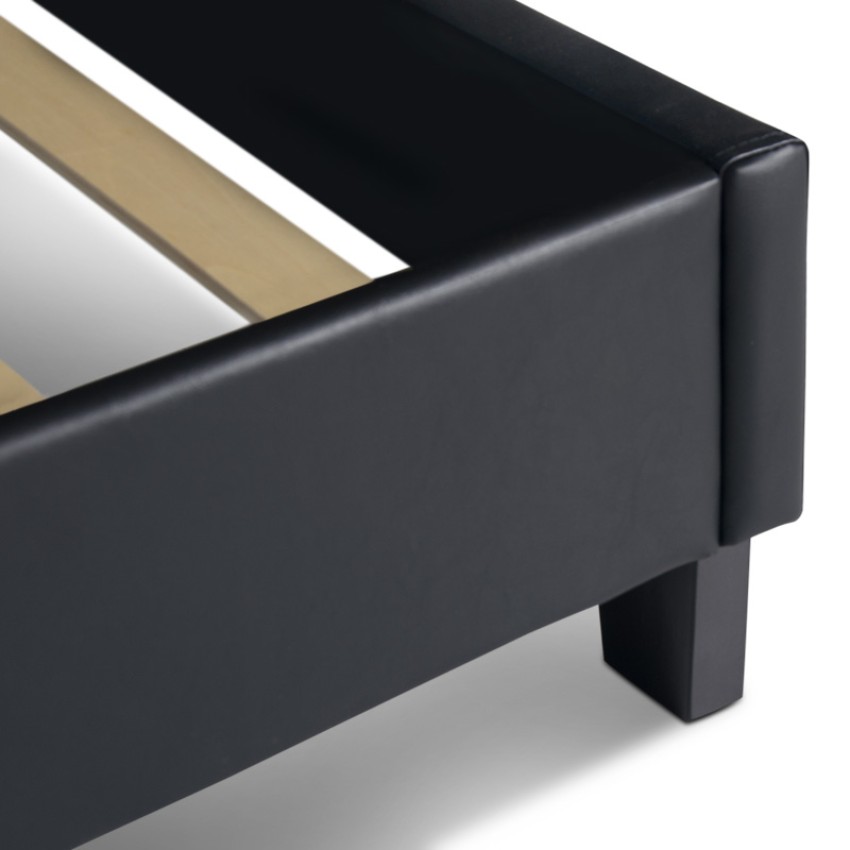 Κρεβάτι Sissy από τεχνόδερμα χρώμα μαύρο 160x200εκ.