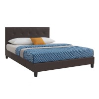 Κρεβάτι Sissy από τεχνόδερμα χρώμα καφέ 160x200εκ.