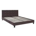 Κρεβάτι Sissy από τεχνόδερμα χρώμα καφέ 160x200εκ.