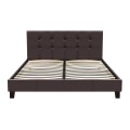 Κρεβάτι Sissy από τεχνόδερμα χρώμα καφέ 160x200εκ.
