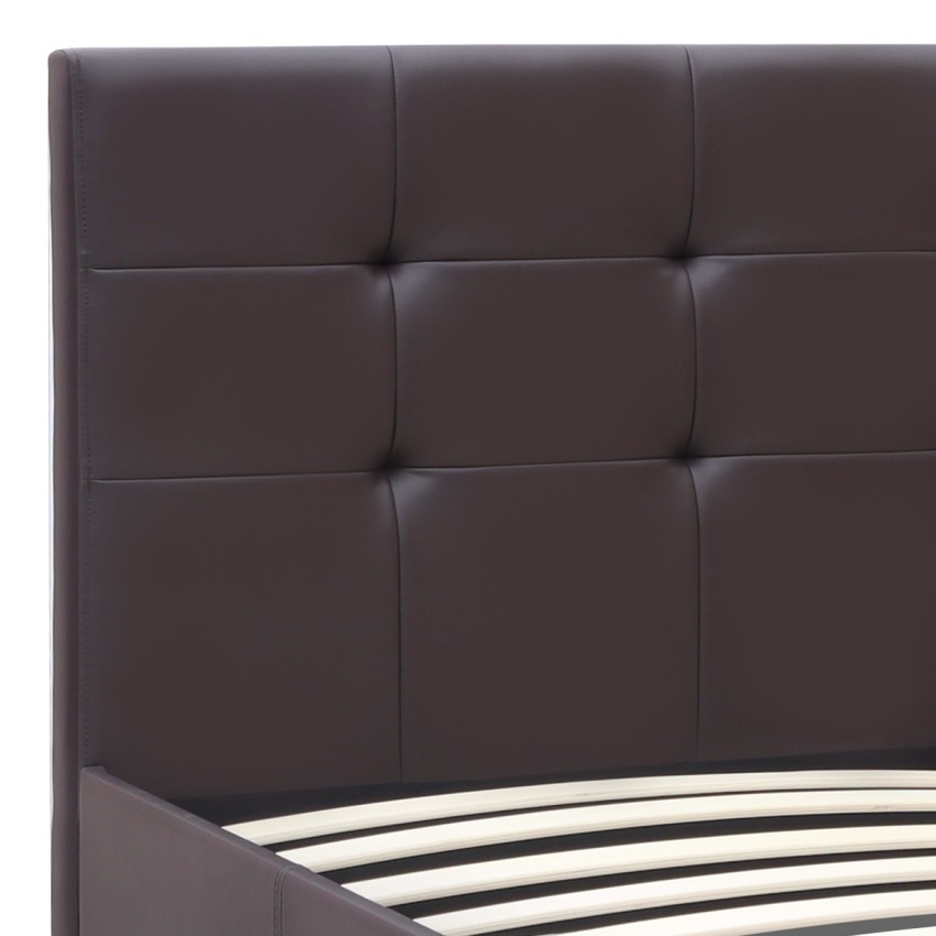 Κρεβάτι Sissy από τεχνόδερμα χρώμα καφέ 160x200εκ.