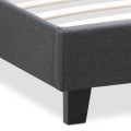 Κρεβάτι Flat υφασμάτινο χρώμα ανθρακί 120x200εκ.
