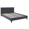 Κρεβάτι Flat από τεχνόδερμα χρώμα μαύρο ματ 150x200εκ.