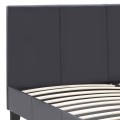Κρεβάτι Flat από τεχνόδερμα χρώμα μαύρο ματ 150x200εκ.