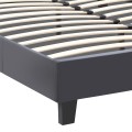 Κρεβάτι Flat από τεχνόδερμα χρώμα μαύρο ματ 150x200εκ.