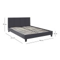 Κρεβάτι Flat από τεχνόδερμα χρώμα μαύρο ματ 150x200εκ.