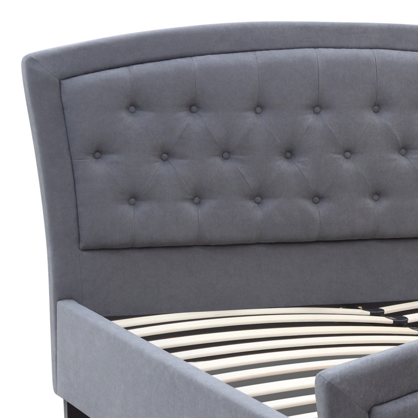 Κρεβάτι Alexia υφασμάτινο χρώμα γκρι 160x200εκ.