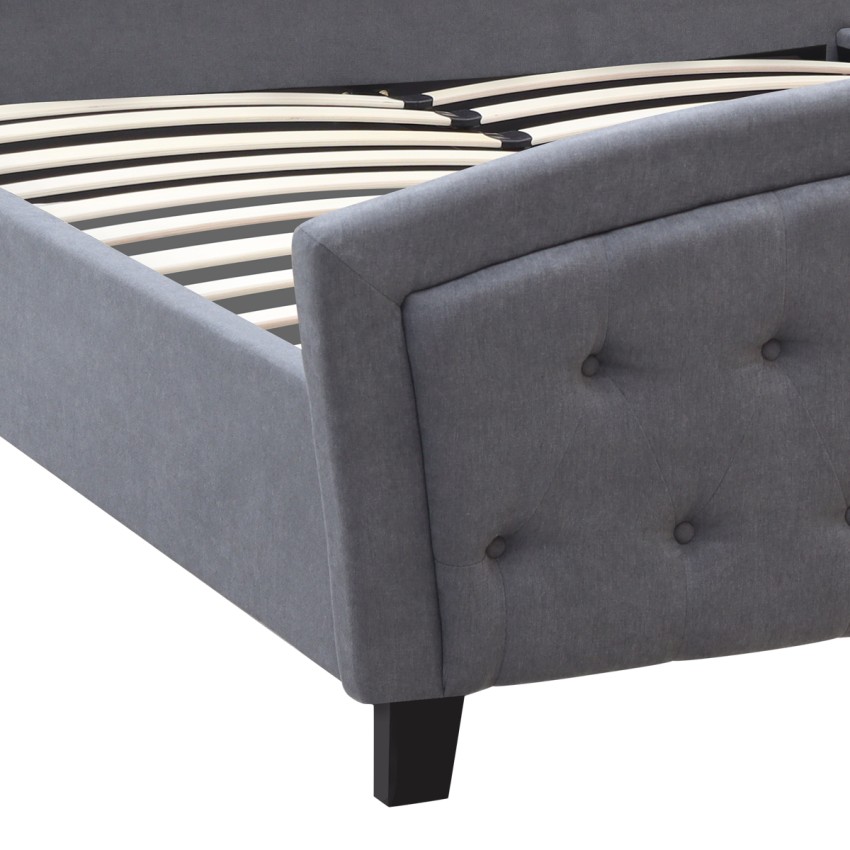 Κρεβάτι Alexia υφασμάτινο χρώμα γκρι 160x200εκ.