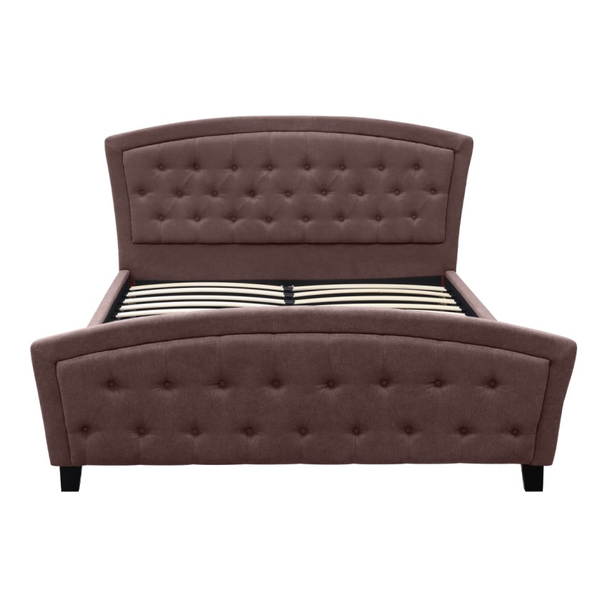 Κρεβάτι Alexia υφασμάτινο χρώμα καφέ 160x200εκ.