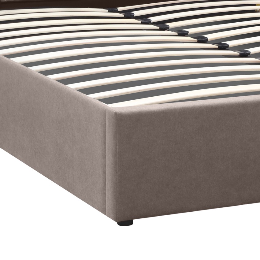 Κρεβάτι Renata υφασμάτινο με αποθηκευτικό χώρο χρώμα μπεζ 160x200εκ.